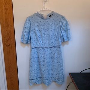 Baby blue garden party dress a la Alice in Wonderland